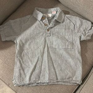 Striped shirt with polo collar